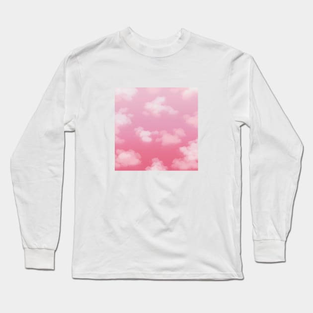 Beautiful Pink Sky with Clouds Long Sleeve T-Shirt by mil.creates